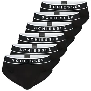 SCHIESSER Rio Slip unifarben schwarz M 6er Pack