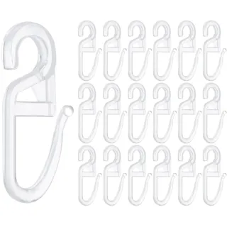 Gardinenhaken,100 Stück Transparent Faltenlegehaken Universal Überklipshaken Überklipshaken mit 6mm Öse für Gardinenringe,Vorhanghaken,Gardinen Zubehör Curtain Hooks