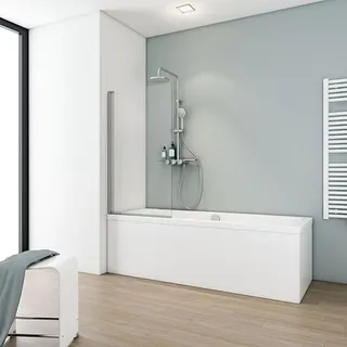Schulte Duschwand 1-teilig schwenkbar - 70 x 120 cm, 5 mm Sicherheitsglas Klar Hell, Alu Natur