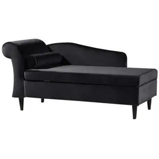 KAWOLA Polsterliege SARAH Polyester 163 x 77 x 73 cm Schwarz mit Schlaffunktion