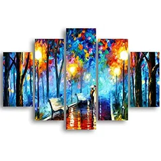 Homemania Bild Landschaften - 5-teilig Kunst und Graffiti-für Wohnzimmer, Schlafzimmer, Mehrfarbig, 95 x 0,3 x 60 cm, HM205MDF061, MDF
