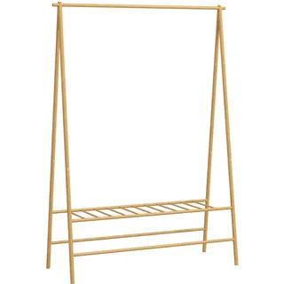 Homcom Garderobenständer Bambus Naturholz beige