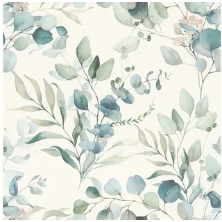 Rasch Textil Vliestapete Blätter & Zweige 53 x 1000 cm 300215 beige/grün