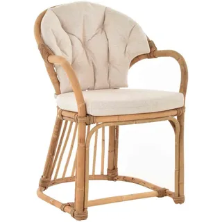 Krines Home Armlehnstuhl Armlehnstuhl Salle ́ Klassischer Korbsessel Rattansessel Esszimmer, Korb-Stuhl aus Natur-Rattan beige