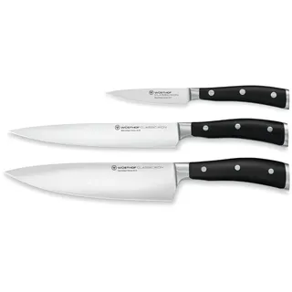 Wüsthof Classic Ikon Messersatz 3-tlg. Schwarz/Silber