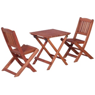 3-teiliges Bistro-Set| Balkonset, Sitzgruppe 2 Stühle und 1 Tisch, Gartenmöbel Set für 2 Personen für Kinder Eukalyptusholz Massiv