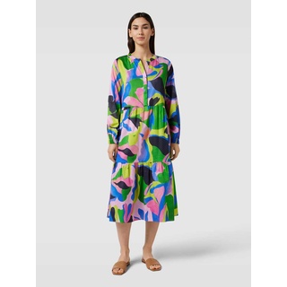 Midikleid mit Allover-Muster Modell 'Open conctructed Volant', Gruen, M
