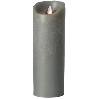 Sompex 36552 Flame Echtwachs LED Kerze, Fernbedienbar und integrierter Timer, grau, 8 x 23 cm