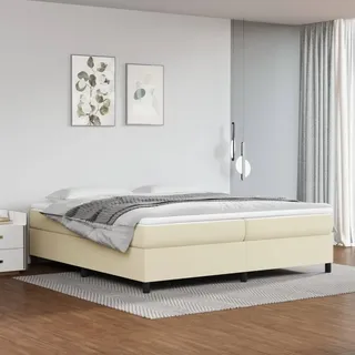 The Living Store Boxspringbett Creme 200x200 cm Kunstleder - Creme