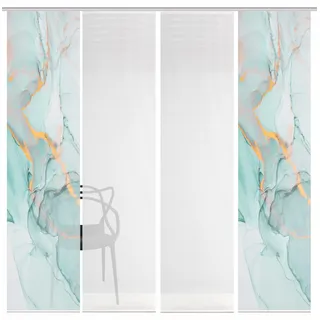 VISION S MARMOSA Schiebegardine, halbtransparent, Bambusoptik, 260x60 cm, Farbe:Mint, Größe:260 x 60 cm, Anzahl:4er Set (2X, 2X)