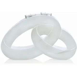 INNA-Glas Formkerze Eheringe LANDRY, Teelichteinsatz, weiß, 17,5cm, Ø29,5cm weiß