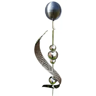 Jürgen Bocker - Gartenambiente Gartenstecker Beetstecker Merkur Edelstahl Kugel matt geb 150 cm Gartenstecker
