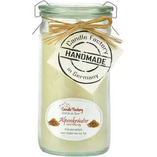 Candle Factory Mini-Jumbo Kerze im Weck-Glas mit Duft Alpenkräuter 307-093