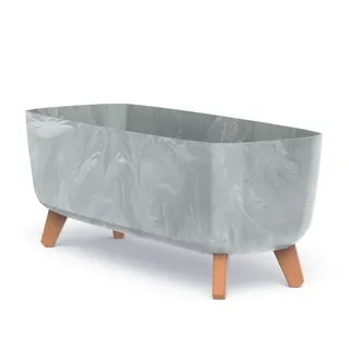 Blumentopf Blumenkasten Blumenkübel mit Füßen Pflanztopf Beton 58x24x 23,5 cm