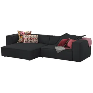 Chilliano Ecksofa around the block, Graphit, Kunststoff, Echtleder, Longlife-Leder, Uni, Füllung: Schaumstoff, Polyurethan (Pur), Ottomane links, nicht einzeln stellbar, L-Form, 300x164 cm, Goldenes M, Emas, Made in EU, Dgm, Wohnzimmer, Sofas & Couches, Wohnlandschaften, Ecksofas