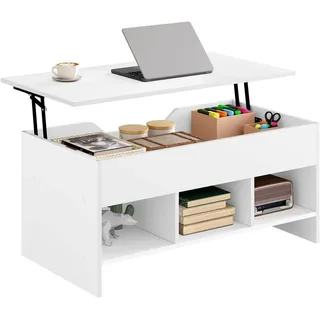 Woltu Couchtisch Weiß Holzwerkstoff 96 x 45 cm