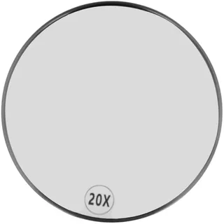 Agatige 20-facher Vergrößerungsspiegel mit Saugnäpfen, 15 cm, tragbarer runder Make-up-Spiegel mit starker Saugkraft, Duschspiegel, einseitige Vergrößerung für Badezimmer (Schwarz)