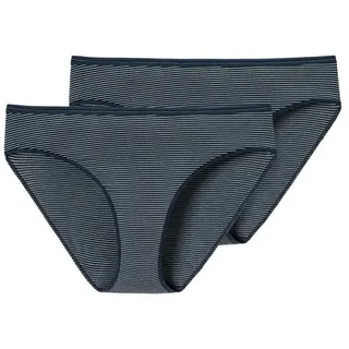 SCHIESSER Tai Slip mit Streifenmuster im 2er-Pack, Dunkelblau, 36