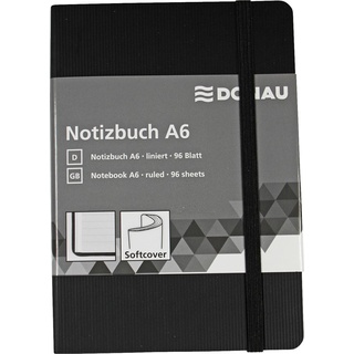 Donau, Heft + Block, Notizbuch A6 liniert 192 Seiten Leder-Imitat schwarz (Liniert)