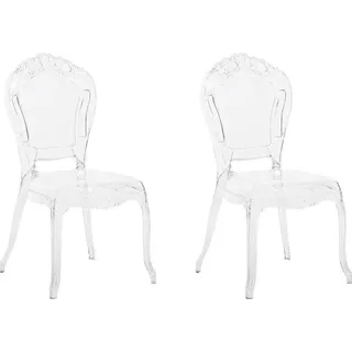 Beliani, Stühle, Bilianis 2er-Set Esszimmerstühle transparent VERMONT