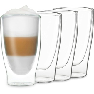 DUOS doppelwandiges Glas 400 ml Trinkglas Espresso Borosilikatglas Transparent