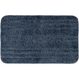 LIVARNO home Badezimmergarnitur 3tlg (Teppich/ mit WC-Ausschnitt, blau gestreift)