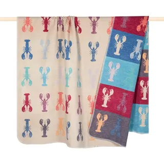 PAD Lobster Kuscheldecke 150 x 200 cm Beige/Schwarz/Mehrfarbig