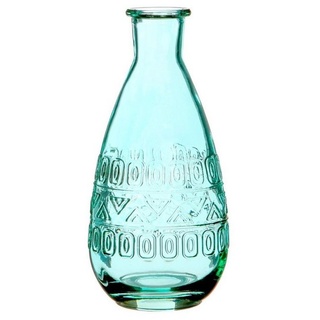 NaDeco Dekovase Glas Flasche Rome in Hellblau h. 15,8 cm Ø 7,5 cm blau