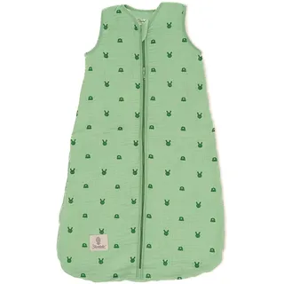 Sterntaler Baby Unisex Schlafsack Baby Musselin Schlafsack Stay True to Nature - Babyschlafsack, Pucksack Baby, waschbar - Bio - mittelgrün, 70cm