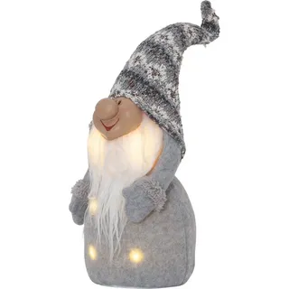 Star Trading Weihnachtswichtel Joylight 40 cm grau/silber