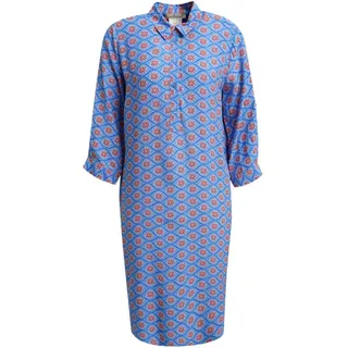 Smith & Soul Midikleid blau,Casual,Viskose,Allover-Print,Hemdblusenkragen,3/4 Arm,Casual Fit S (36)