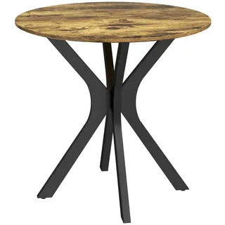 Homcom Esstisch Ø 78 cm rustikal-braun