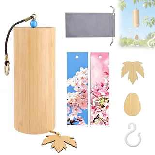Japanische Bambus Windspiele, Klangspiel aus Bambus, Spring Breeze F-Akkord, Handbetriebenes Windspiel mit Bambussaiten für Klangheilende Meditation, Zen Windspiel für Yoga Meditation Garten