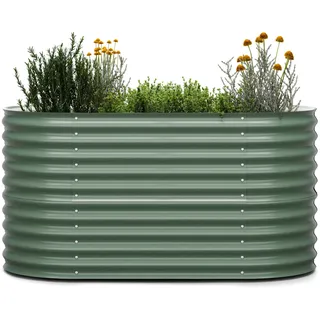 blumfeldt High Grow Hochbeet - Ergonomisches 1.000-l-Hochbeet aus Rostfreiem Galvalume-Stahl für Gemüse und Kräuter, 80 cm Höhe, Einfache Montage, Frostsicher - Hochbeet aus Metall für Garten