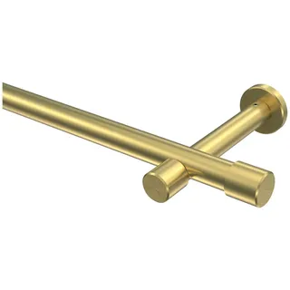 Interdeco Vorhangstange Santo 1-läufig Ø 20 mm 260 cm Messing-Optik