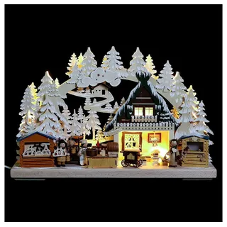 RATAGS Kunsthandwerk Schwibbogen 3D-Schwibbogen Nikolausmarkt mit Raureif (40x30x7cm) von RATAGS Holzde