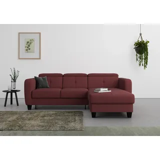 sit&more Ecksofa Belluci L-Form Federkern 3-Sitzer Rot