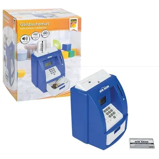 Idena Spardose 50020 Geldautomat mit Sound, 21,8 x 16 x 14,5 cm, mit Alarmfunktion und Kalkulatorfunktion, Münzzähler, Sparschwein, Zählwerk, Sparbüchse, Blau blau