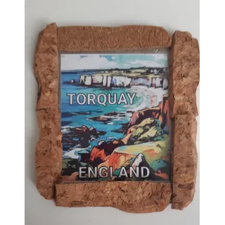 Kühlschrankmagnet Torquay England, handgefertigt, für Reisen, Urlaub, Stadt, Souvenir, Kühlschrankmagnet, ca. 5 x 7 cm