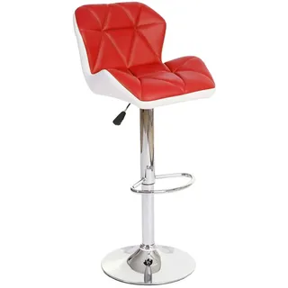 Proregal Barhocker mit Lehne Sitzhöhe 62-83 cm Kunstleder Rot