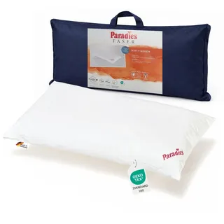 Paradies Kunstfaserkopfkissen Paradies Softy Kopfkissen Kissen Faserkissen Kuschelkissen 40x80 60°, Füllung: 100% Faserbällchen, Bezug: 100% Baumwolle, Seitenschläfer, Bauchschläfer, Rückenschläfer weiß