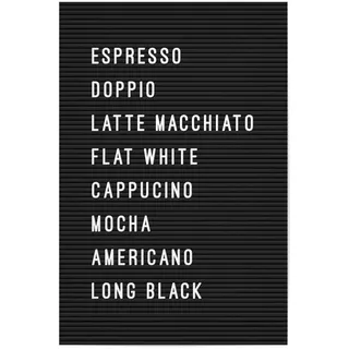 artboxONE Poster 60x40 cm Typografie Letterboard Kaffee hochwertiger Design Kunstdruck - Bild Board Board Coffee
