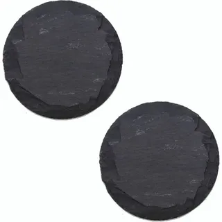 Novaliv Servierplatte 4041041692447-2xStuck, (1-tlg), 2x Schieferplatten I rund I 25x0,5 cm I Schiefer Platten Schiefertelle