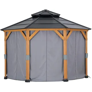 Sunjoy Vorhang für Zedernholz Gazebo 395 cm x 395 cm  Grau