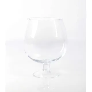 INNA-Glas Kugelvase - Brandy Glas Liam mit Fuß, klar, 20cm, Ø 15cm