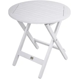 Garden Pleasure MESA Beistelltisch Ø 50 x 50 cm Weiß/Braun