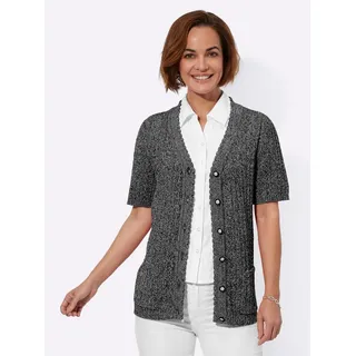Witt Weiden Strickjacke Kurzarm Ajour grau|schwarz 38