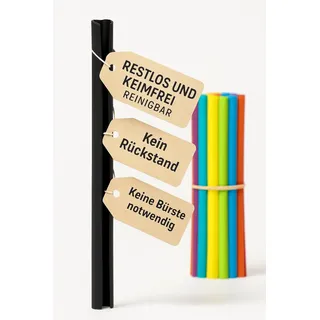 TwistStraw Mehrweg-Trinkhalm, Platin-Silikon, Made in Germany, BPA-frei, Spülmaschinengeeignet, Einteilig (Blau, Lang & Breit (Dick, 19 cm, Ø 12 mm))