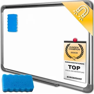 Magnettafel Whiteboard 60x45 cm Alurahmen Magnetwand Pinnwand Memoboard Wandtafel Magnetpinnwand für Büro Küche Kinderzimmer Wohnzimmer Retoo - Weiß