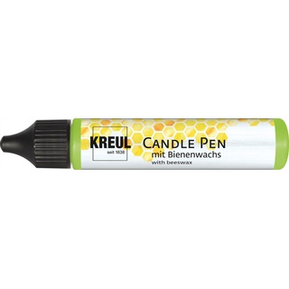 KREUL 49709 - Candle Pen, hellgrün, 29 ml, Kerzenstift mit feiner Malspitze, Farbe mit Bienenwachs zum Verzieren & Bemalen von Kerzen
